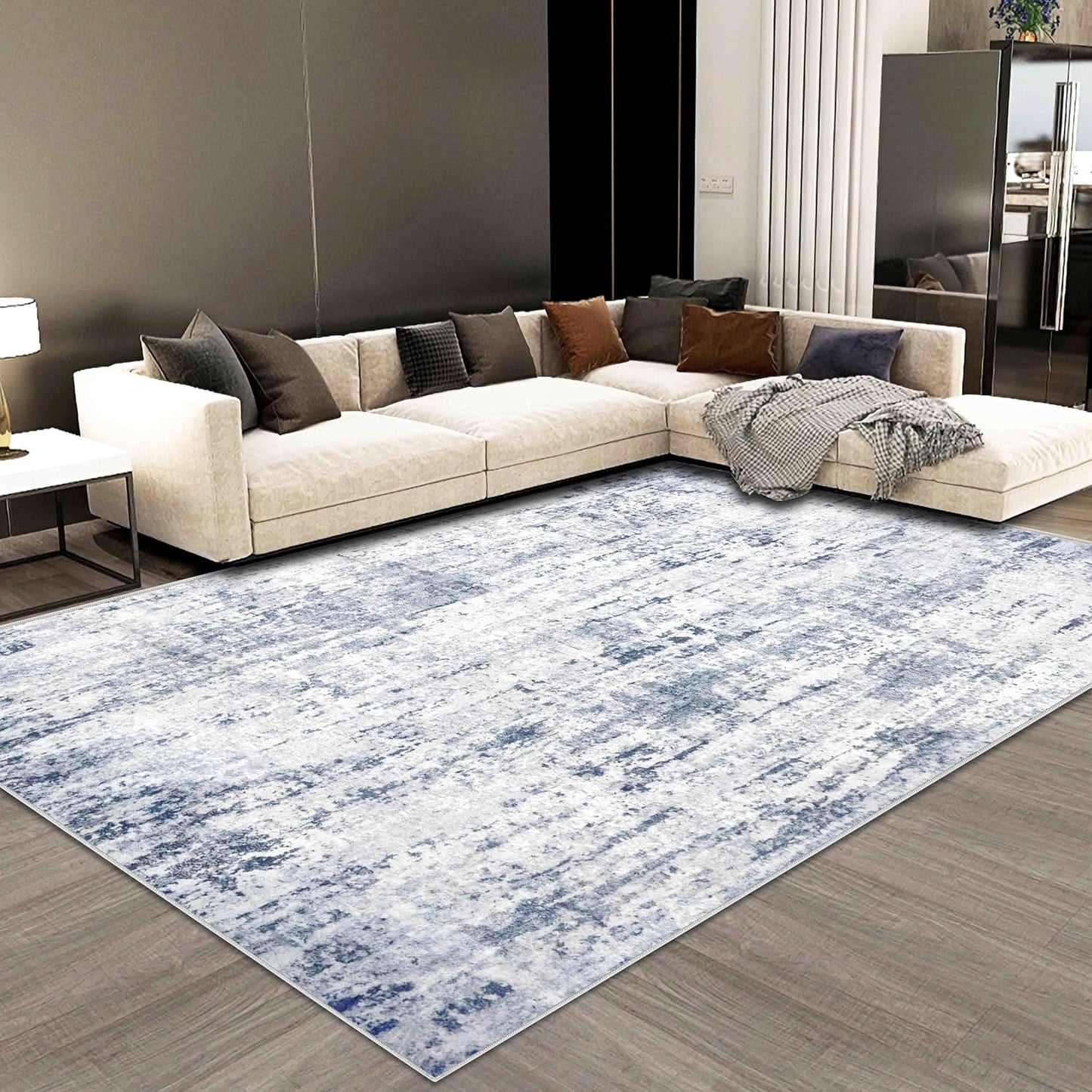 Dorm blue coastal rug