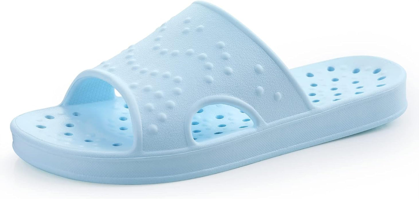 dorm anti-slip shower shoes in light blue