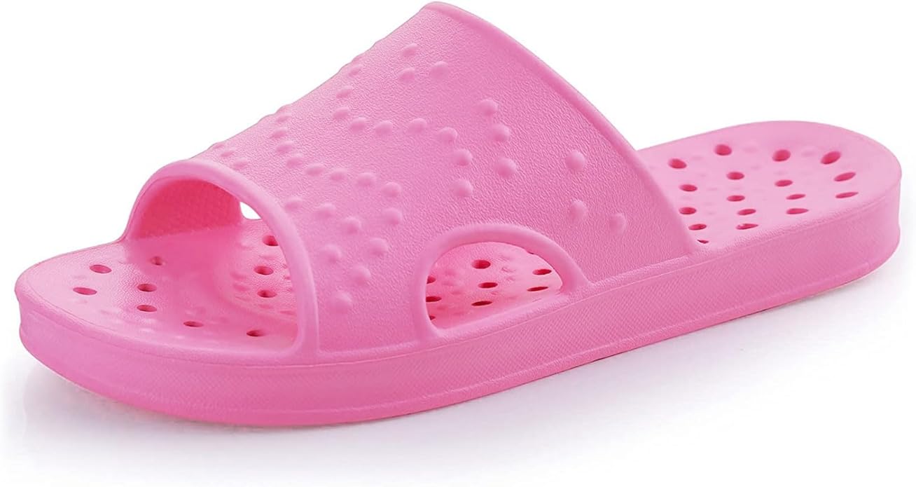 dorm anti-slip shower shoes in hot pink