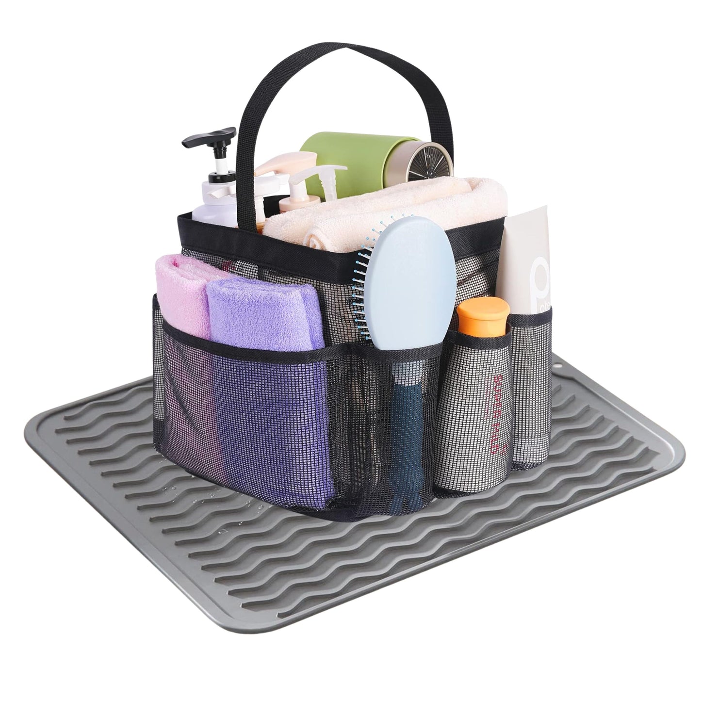 Dish mat for shower caddy in dorm