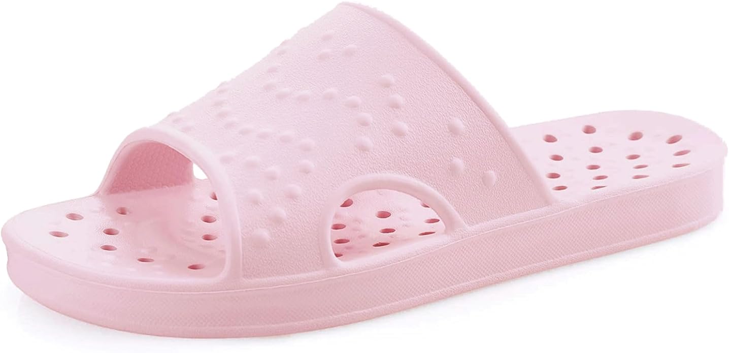 dorm anti-slip shower shoes in light pink