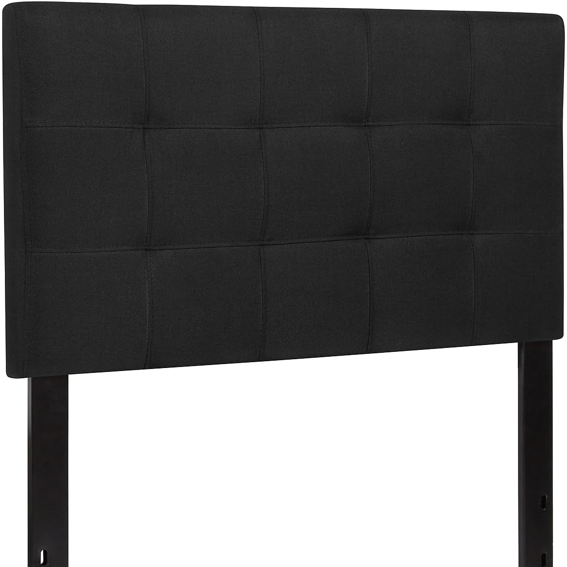 Flash Furniture Bedford Tufted Upholstered Twin Headboard for dorm decor in black fabric.