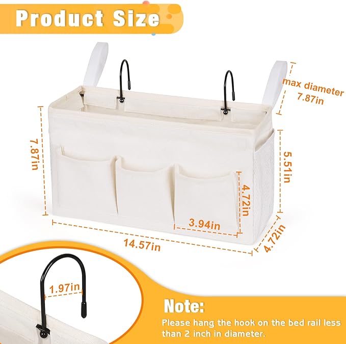 Bedside organization pouch for dorm