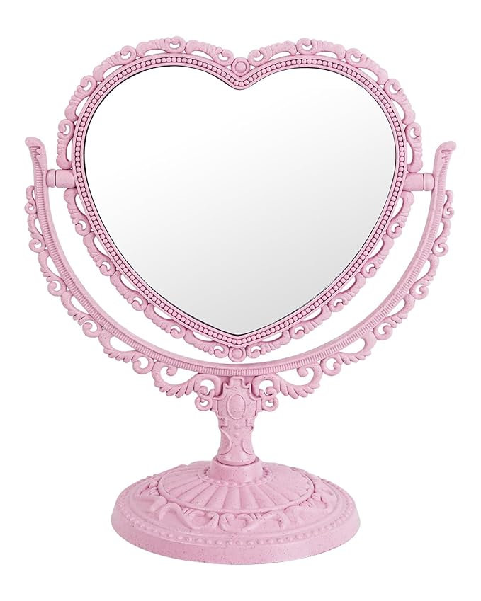 dorm heart cottage core pink mirror