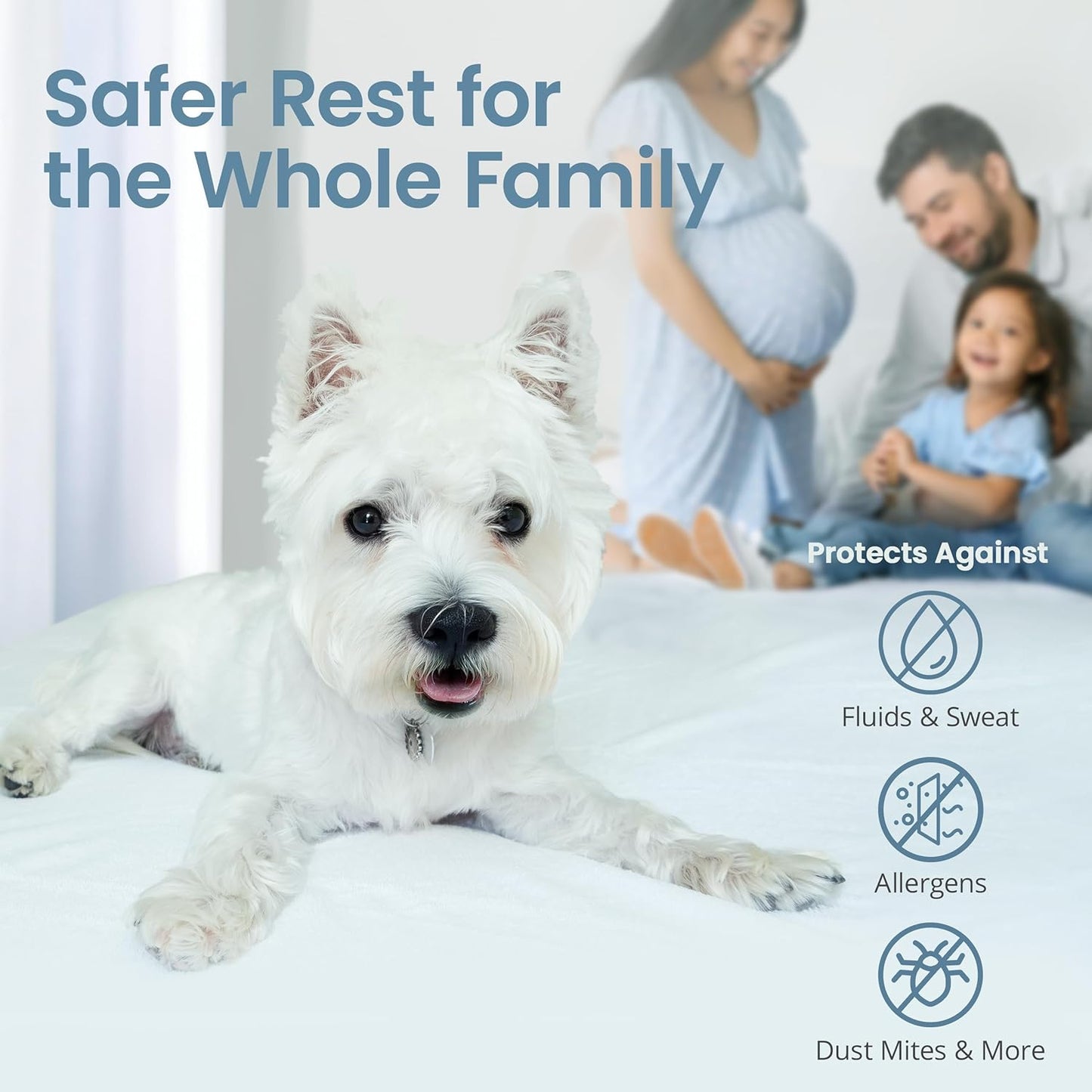 twin xl mattress protector against fluids, dust, bed bugs