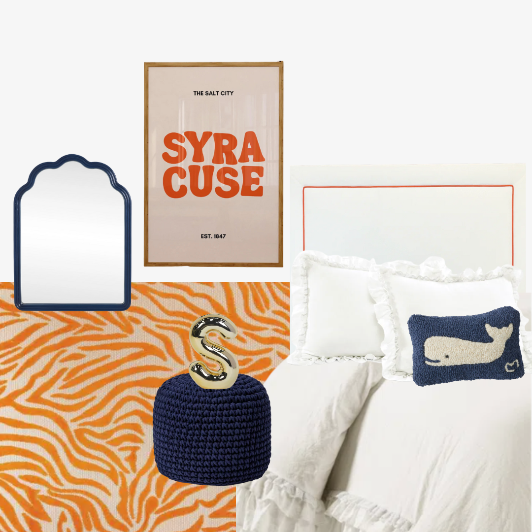 Collegiate dorm decor for Syracuse