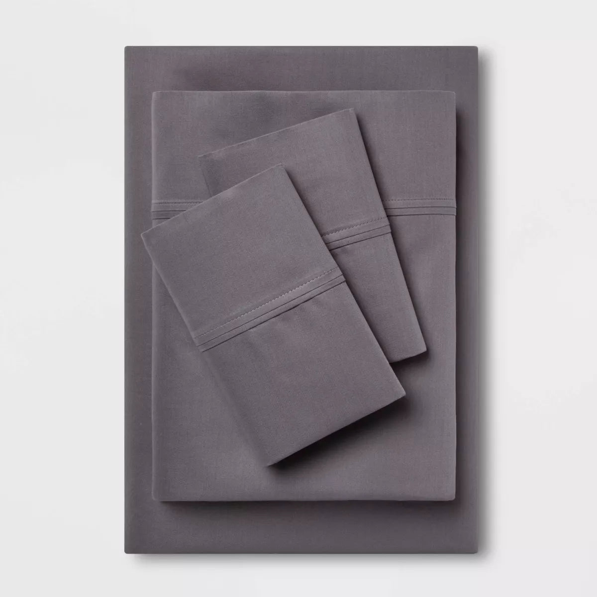 100% cotton, Target 400 thread count, sateen twin xl dorm sheets in gray