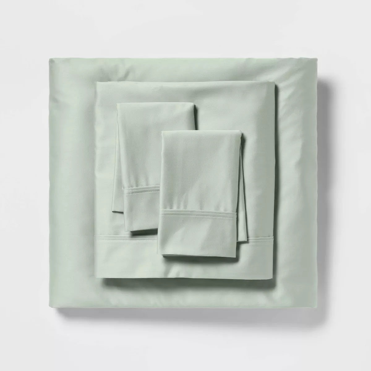 100% cotton, Target 400 thread count, sateen twin xl dorm sheets in sage