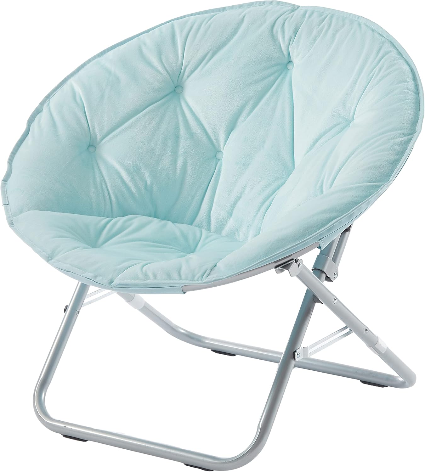 Blue aqua folding saucer chair for dorm