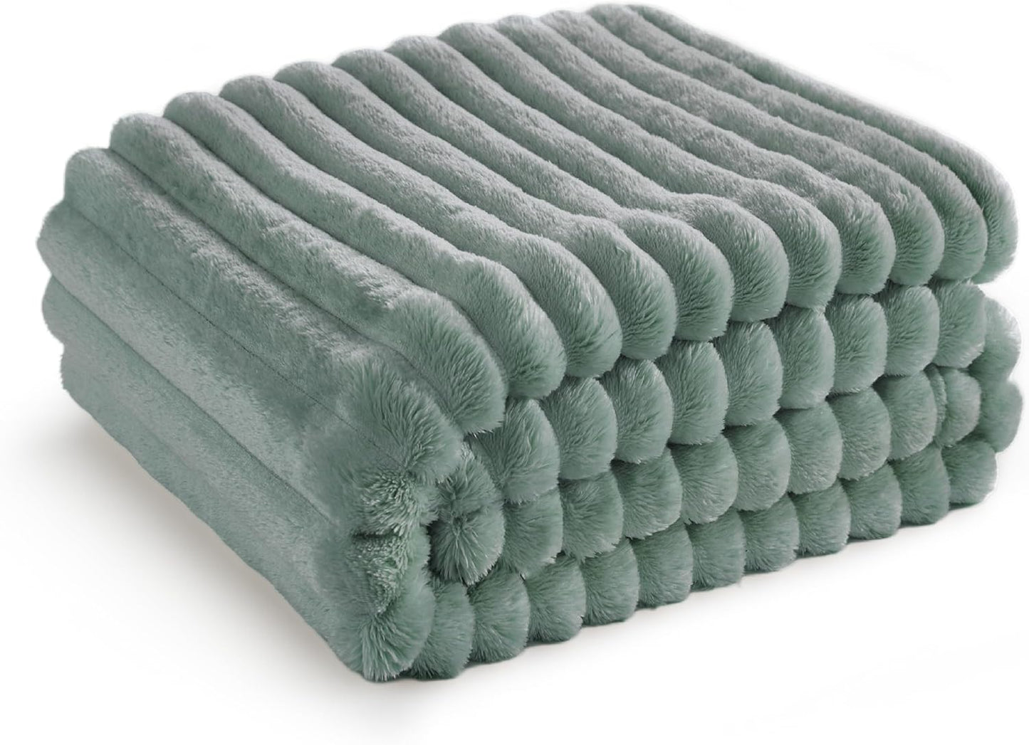Dorm throw blanket sage green minky