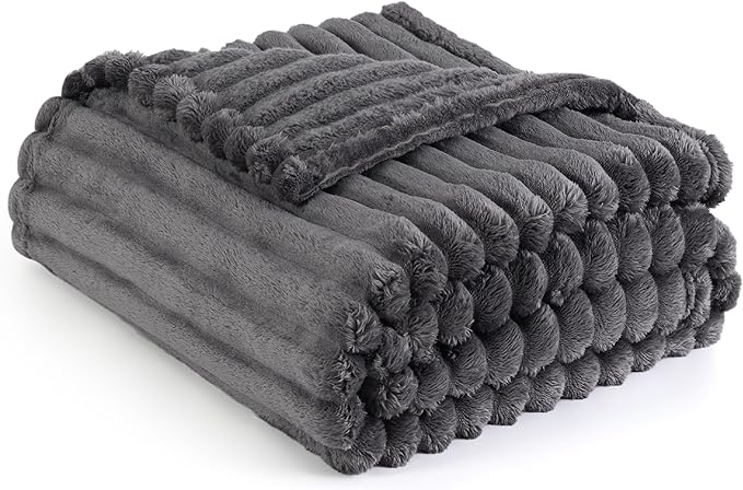 Dorm throw blanket grey minky