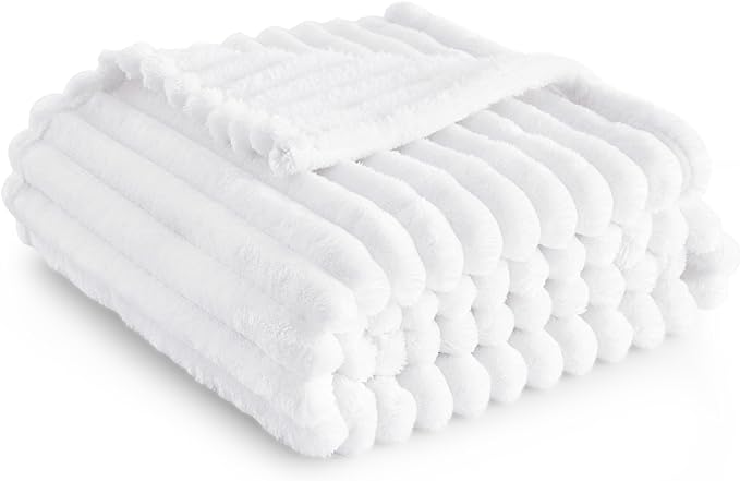Dorm throw blanket white minky