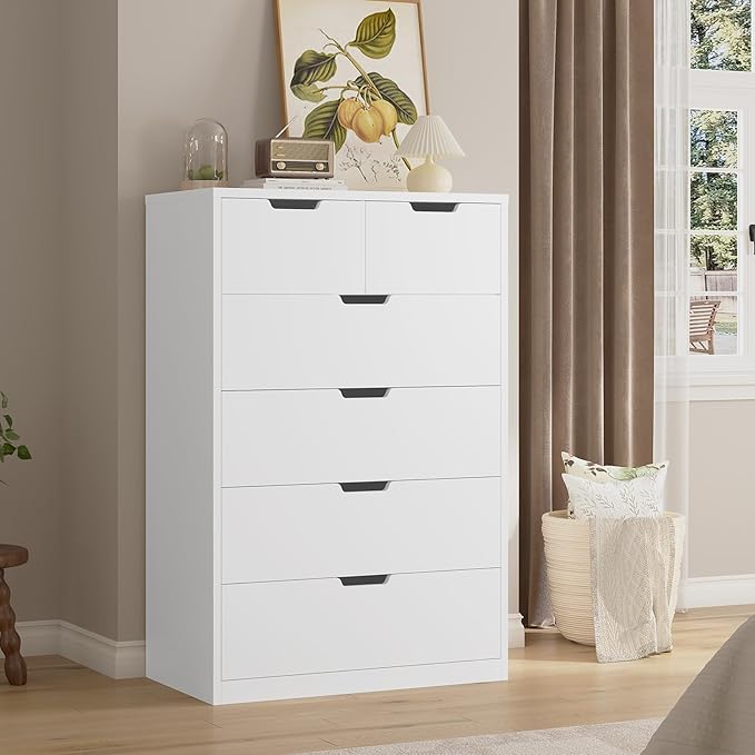 Dorm storage dresser with 6 drawers