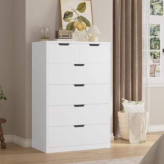 Dorm storage dresser with 6 drawers