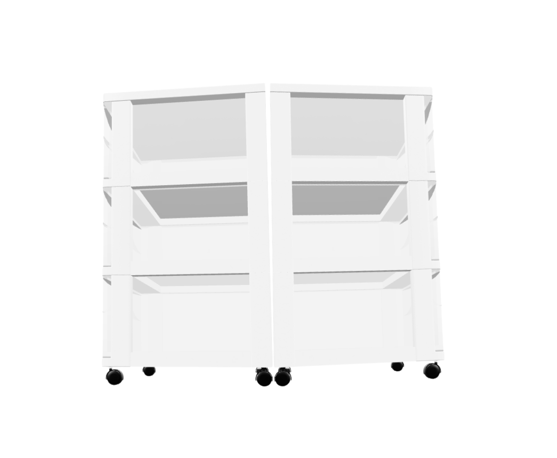 2 dorm under bed drawer sets back to back
