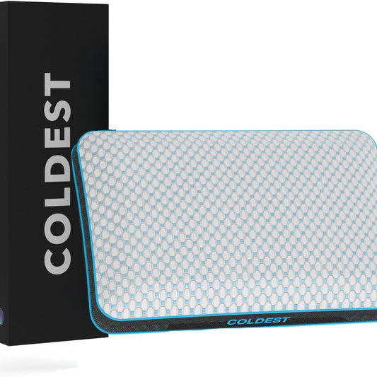 Ultra-cooling gel-infused Coldest Pillow with breathable cover, ideal for hot dorm rooms