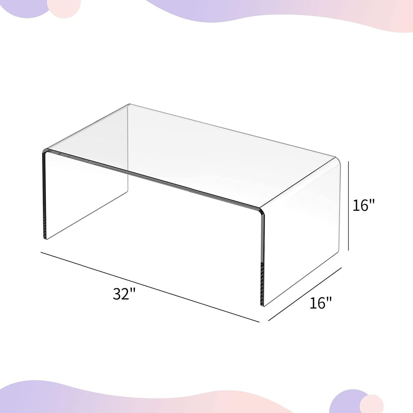 Dorm clear acrylic coffee table measurements