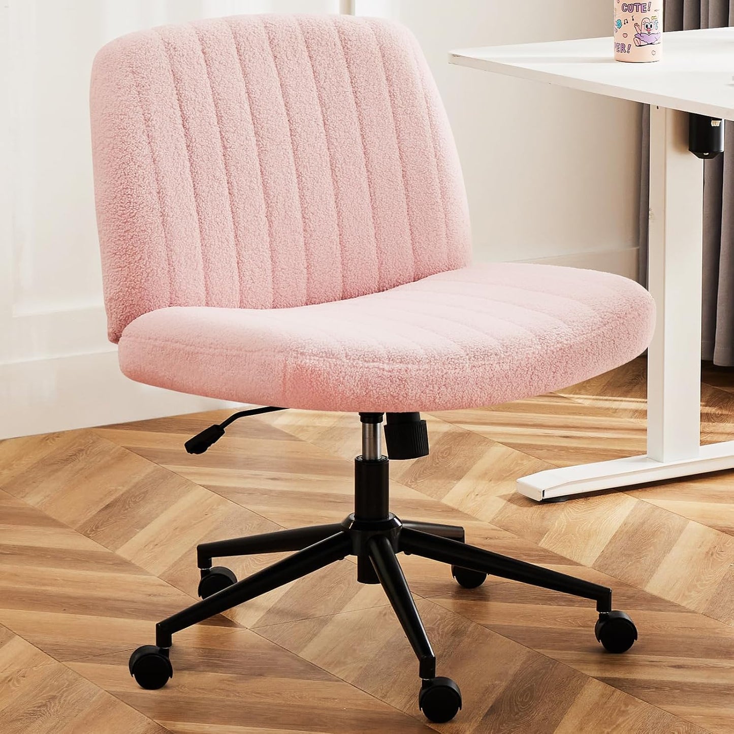 Dorm criss cross desk chair in pink