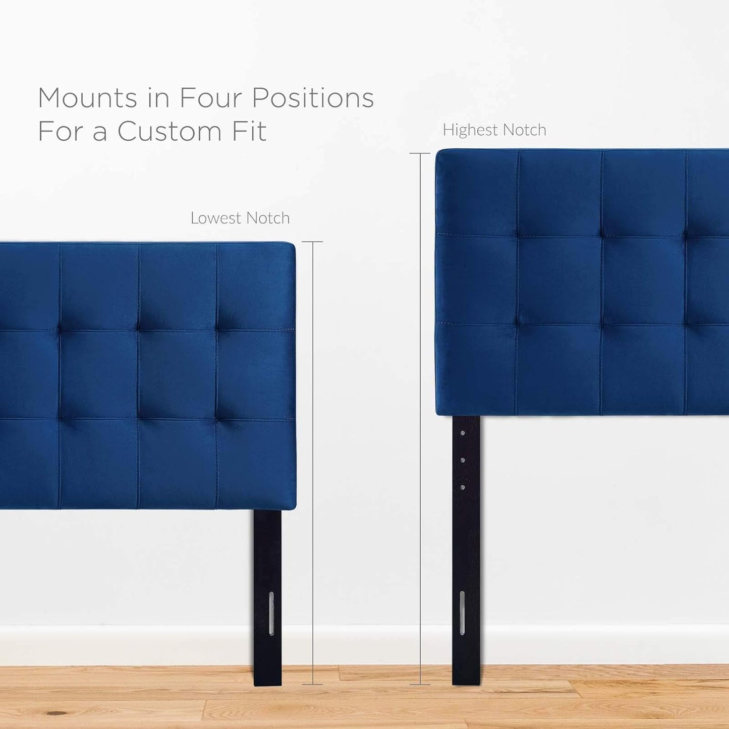 navy dorm headboard details