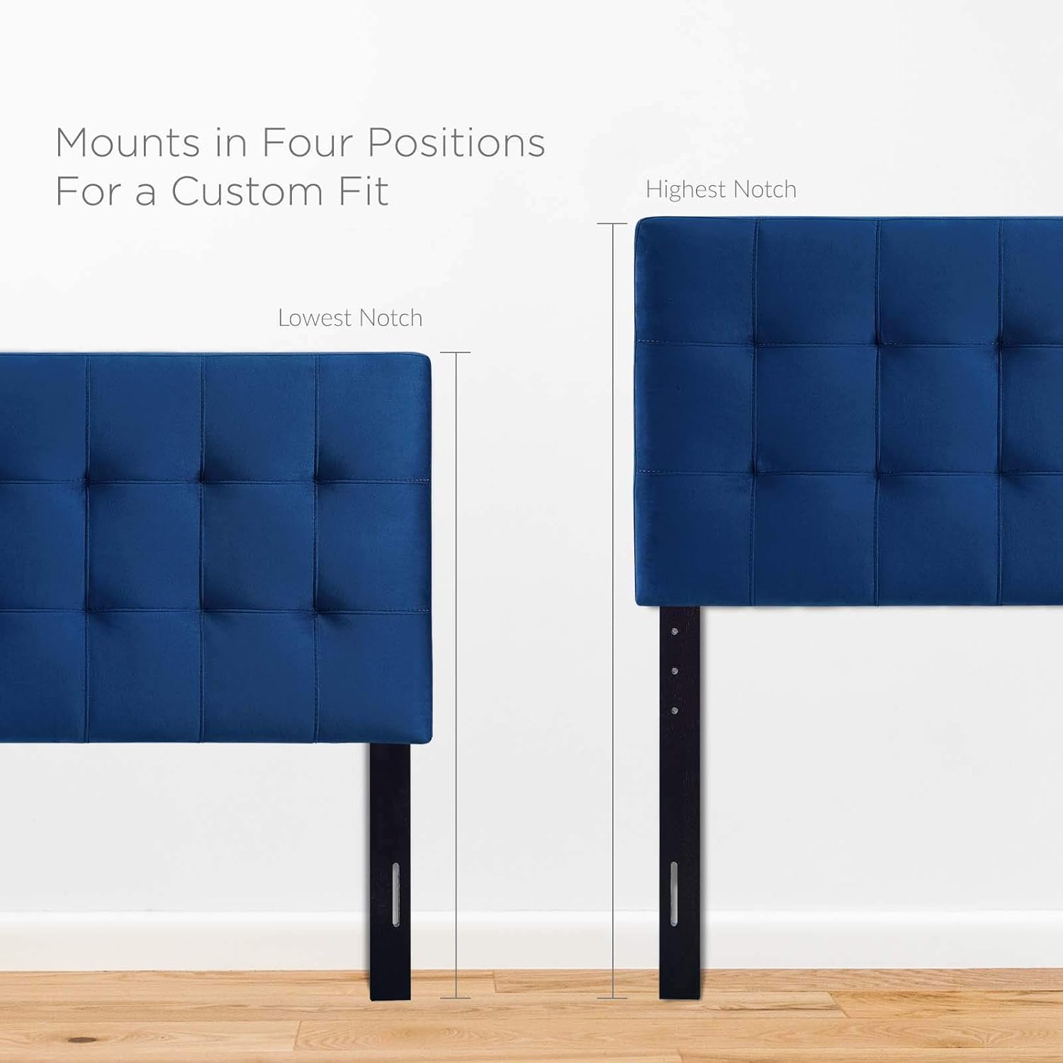 navy dorm headboard details