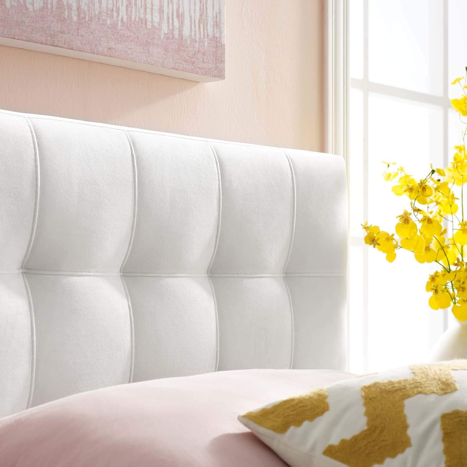 white velvet dorm headboard