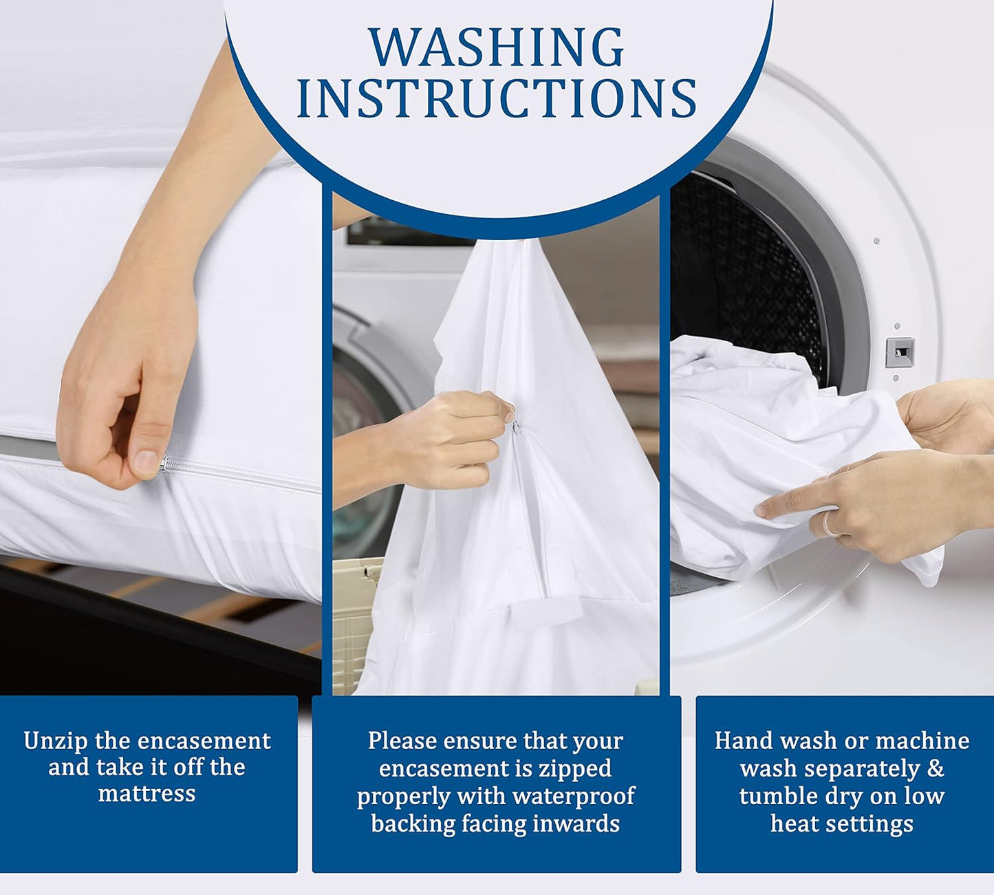 dorm, zippered, mattress protector encasement