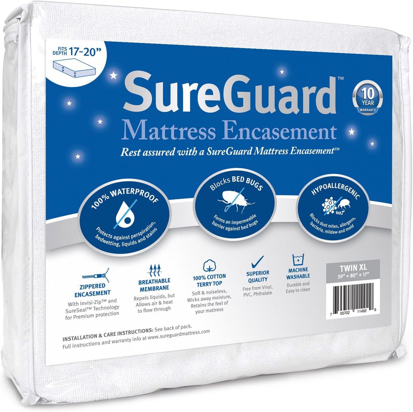extra deep, waterproof,  mattress encasement