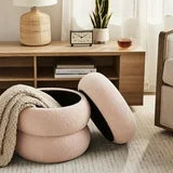 OTTOMAN: Round Sherpa Storage (Color Options)