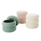 OTTOMAN: Round Sherpa Storage (Color Options)
