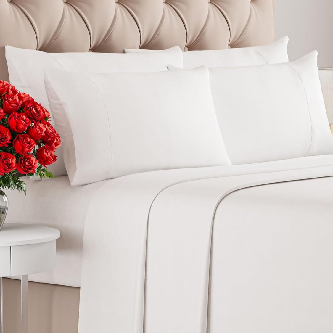 dorm bedding 4-piece sheet set in white