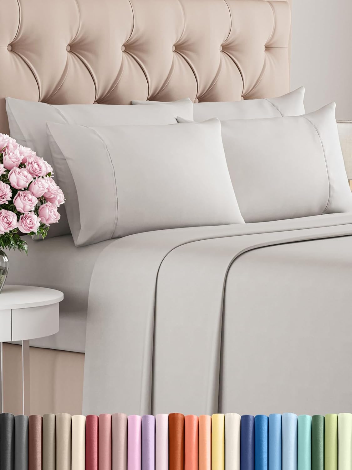 dorm bedding 4-piece sheet set in grey