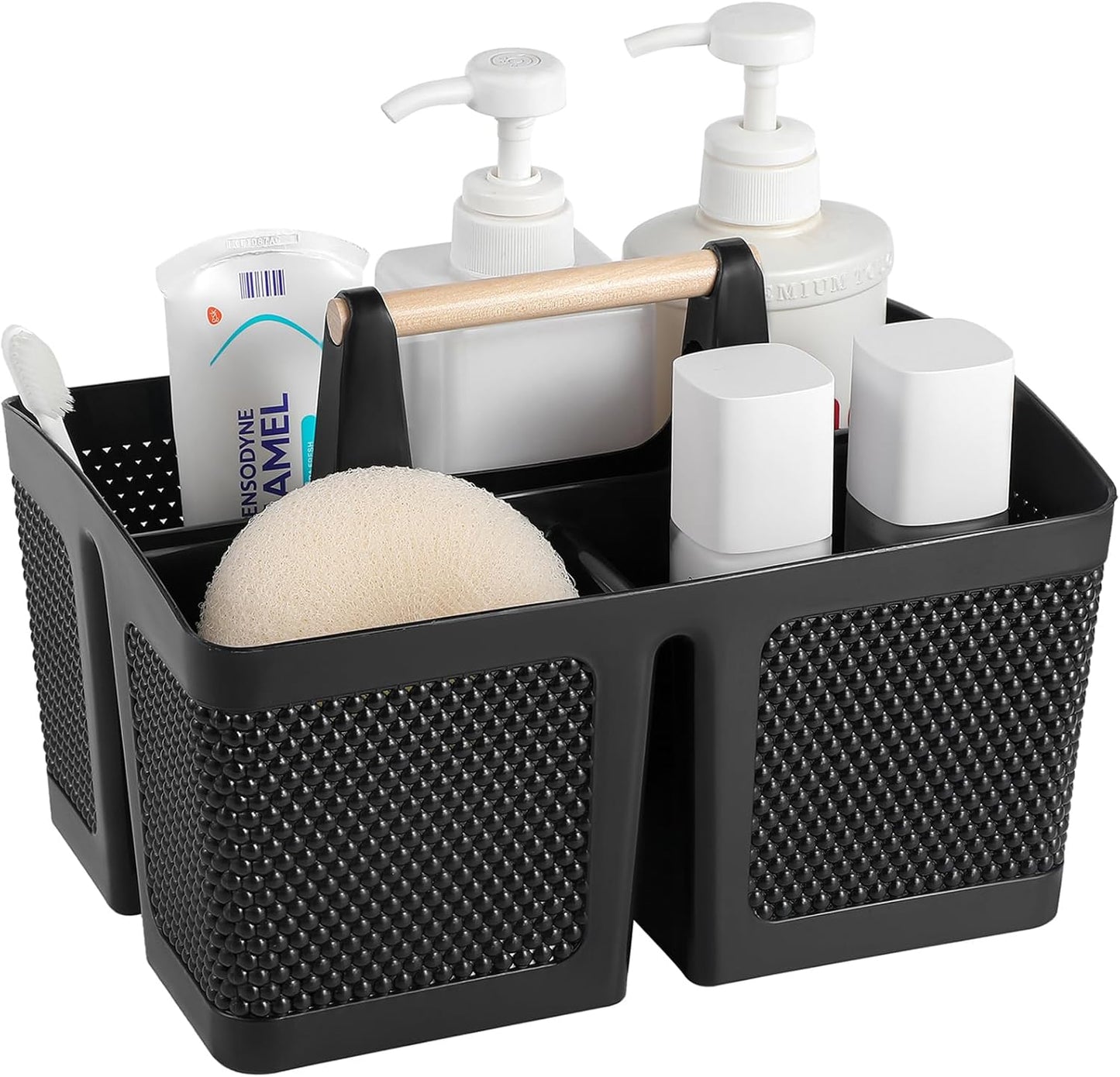 dorm shower caddy in black