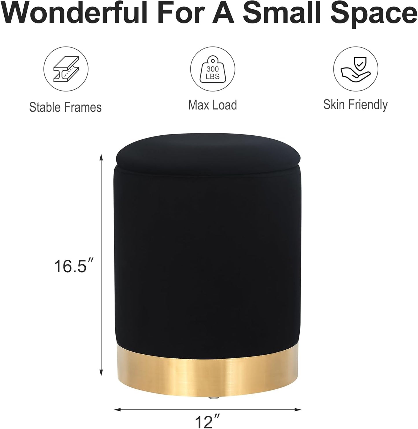 OTTOMAN: Storage Blue & Gold