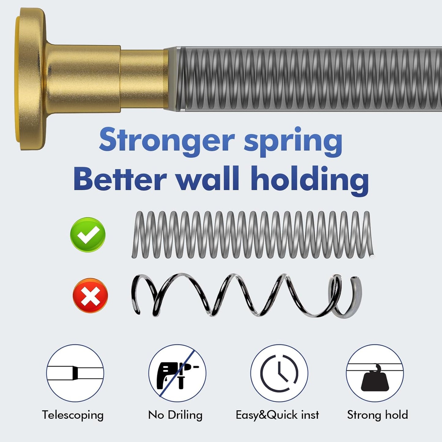 CURTAINS: No Drill Tension Rod (Color Options)