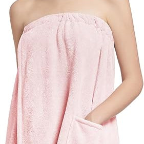 dorm towel wrap full length in pink