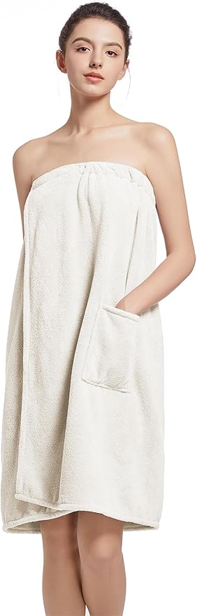 dorm towel wrap full length in white