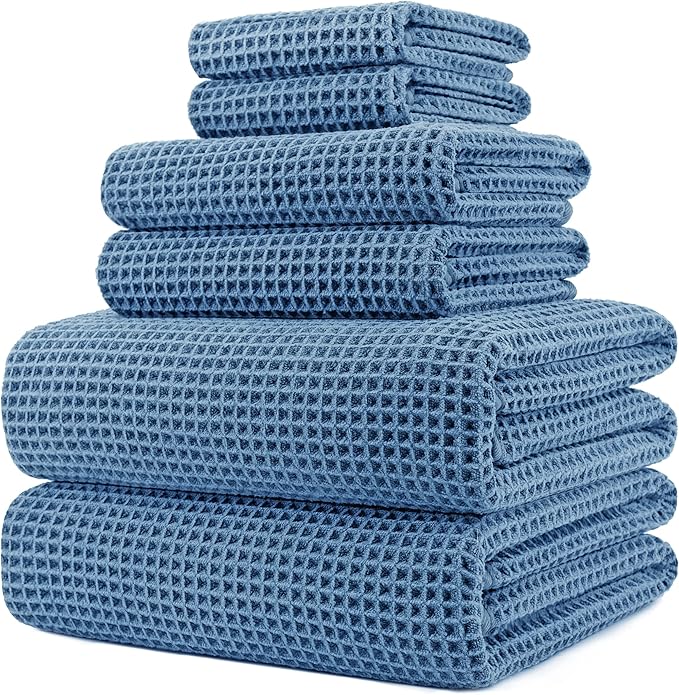 TOWEL: Microfiber Waffle 6-Piece Set