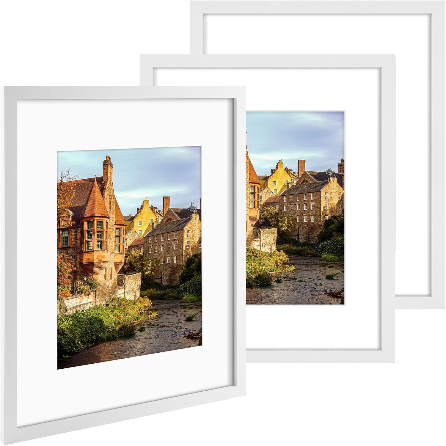Three white poster frames for dorm decor