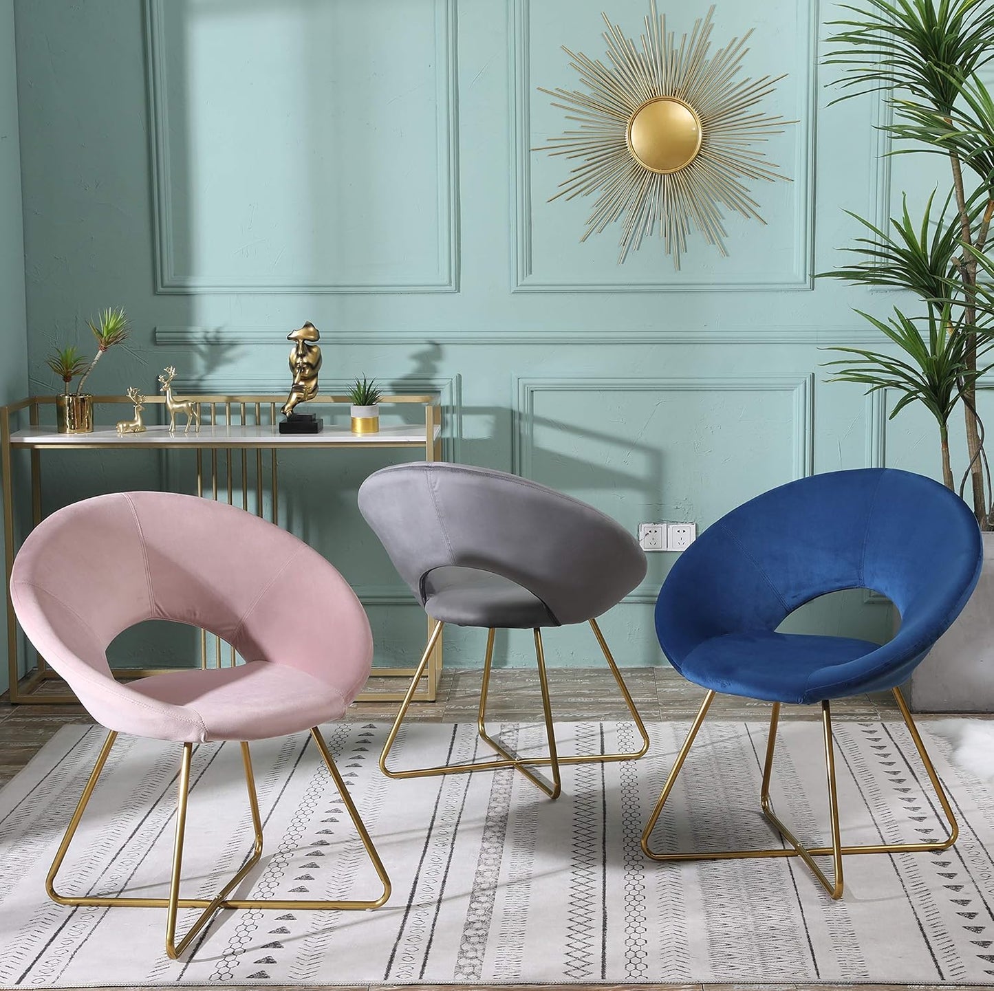 slim, space saver dorm accent chair in velvet
