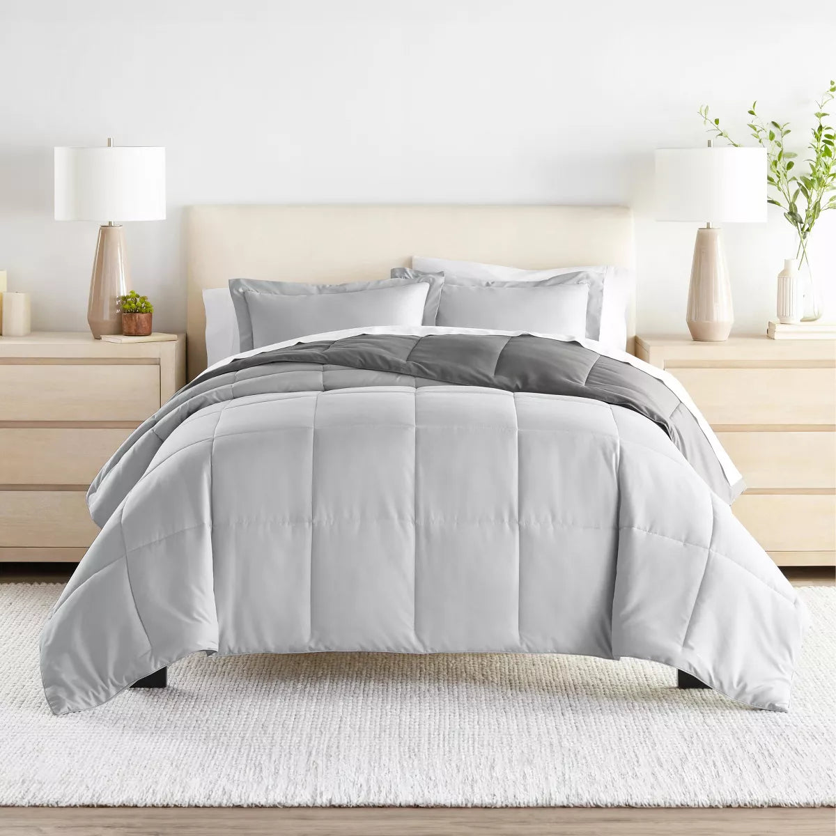Target reversible comforter set in gray