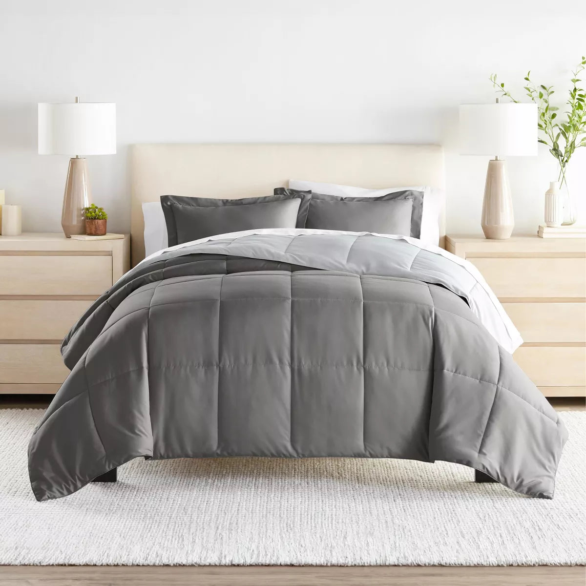 Target reversible comforter set in gray