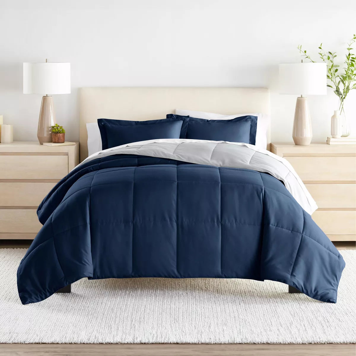 Target reversible comforter set in navy