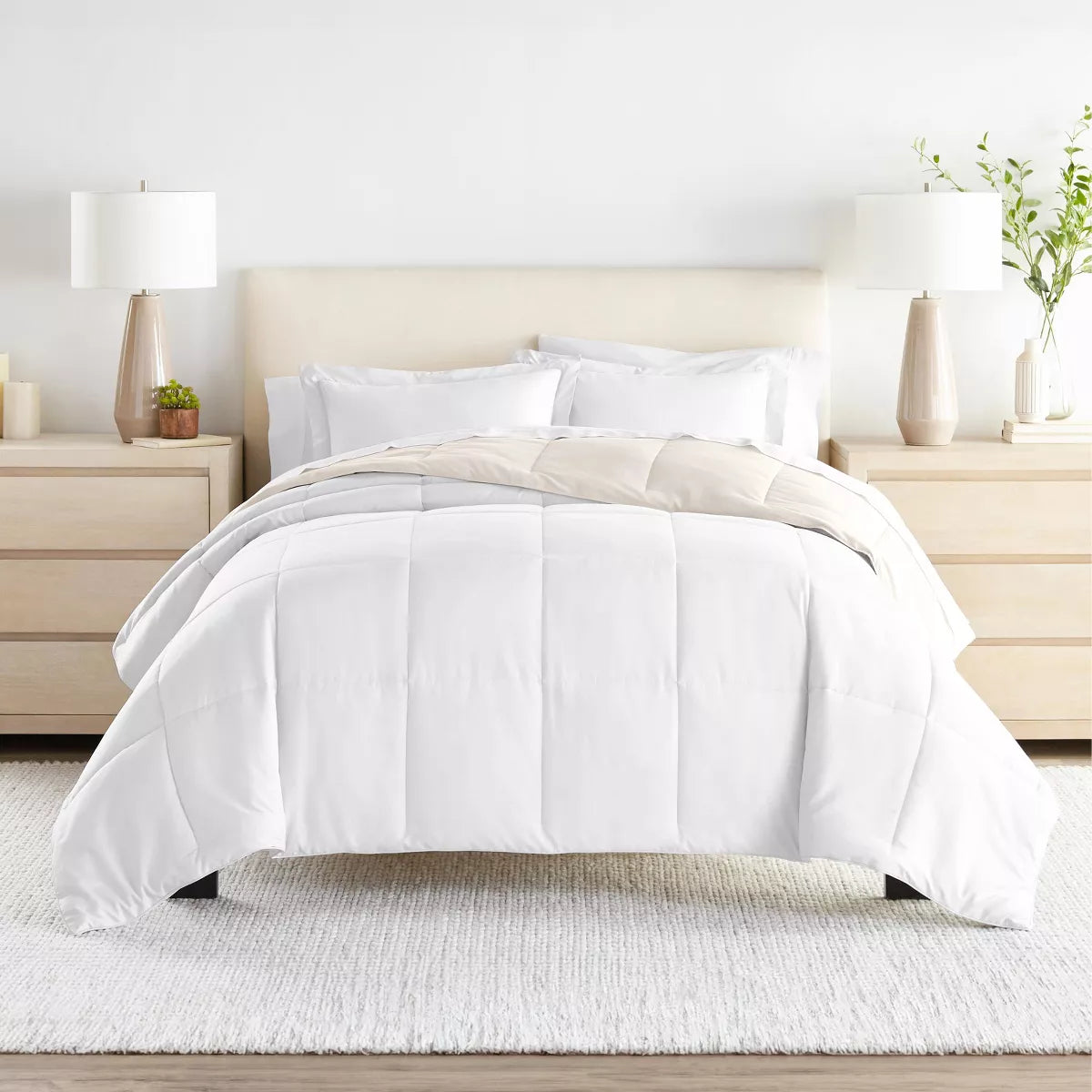 Target reversible comforter set in white